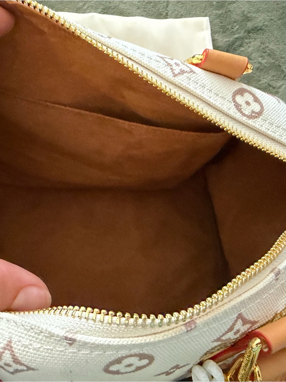 Louis Vuitton Multicolor Canvas Satchel with Blue and Tan Accents - Picture 3 of 9